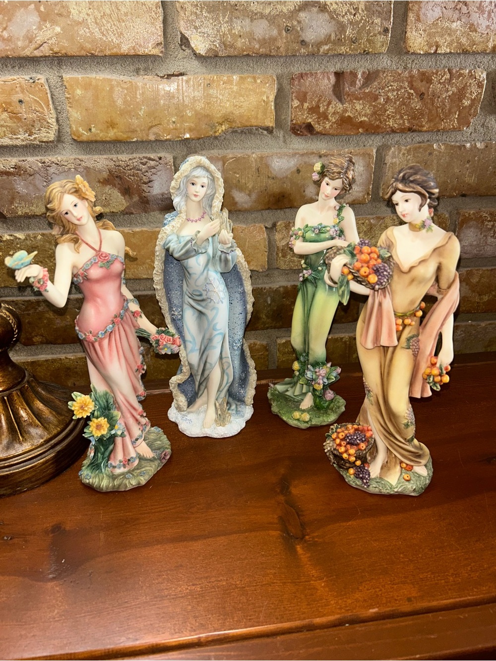 Home Interiors Decorative Four-Season Figurine Set - Multicolor